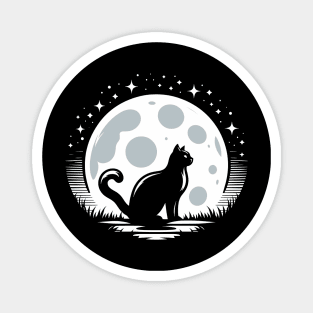 Cat and Moon Magnet